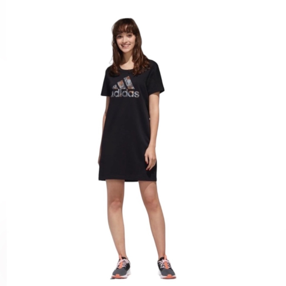 Adidas x Zoe Saldana Black T-shirt dress With Logo Size S NWOT